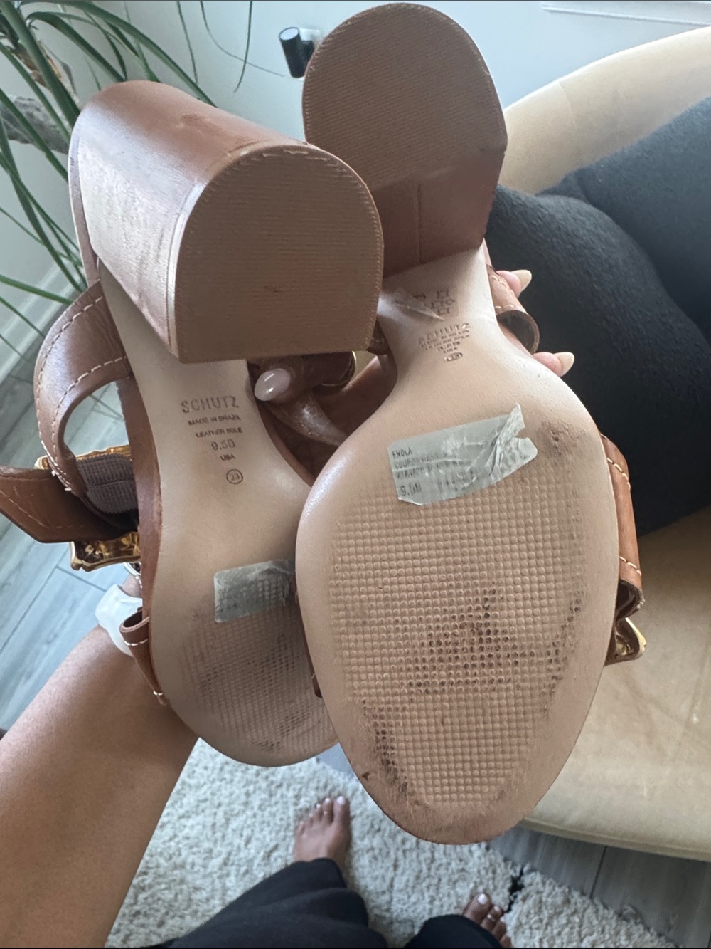 SCHUTZ Enola Tan Heel in Sz 9.5 no box - Picture 3 of 5